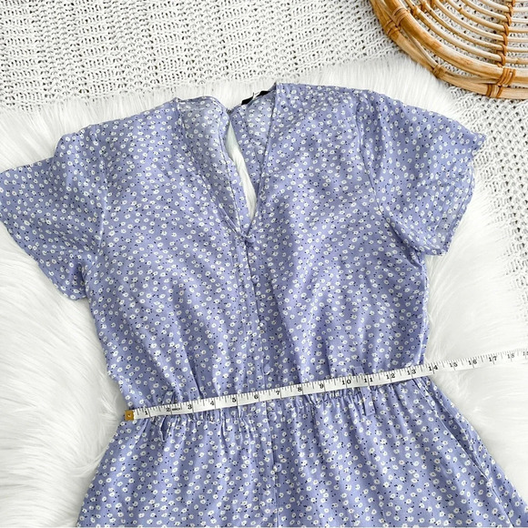 Rails Sophia Sky Blue Daisies Romper Floral Playsuit Button Front Blue White XS - Picture 12 of 15